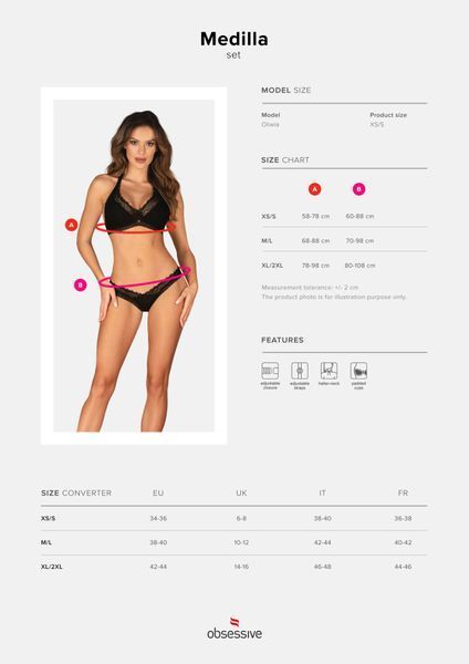 Комплект Obsessive Medilla 2-pcs set XS/S SO9049 фото