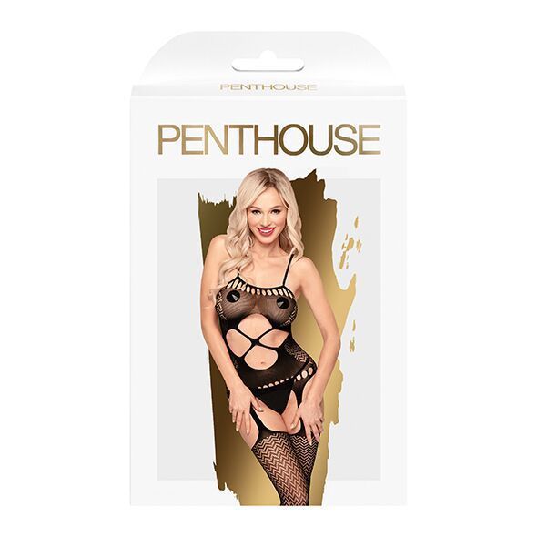 Бодістокінг з вирізом на животику Penthouse - Hot Nightfall Black S/L SO4396 фото