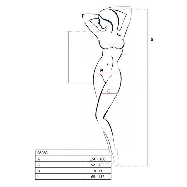 Бодістокінг з декольте Passion BS088 white, імітація корсетної шнурівки SO6384 фото