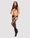 Сітчасті панчохи-стокінги зі стрілкою Obsessive Garter stockings S314 S/M/L, чорні, імітація гартері SO7272 фото 3