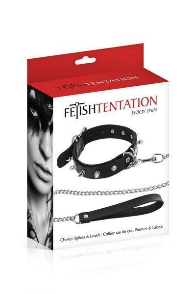 Нашийник з повідцем Fetish Tentation Spikes and Leash SO2239 фото