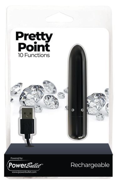 Віброкуля PowerBullet - Pretty Point Rechargeable Bullet Black SO5564 фото
