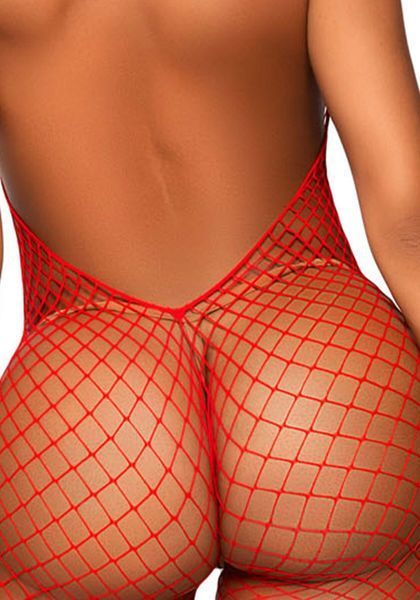 Бодістокінг Leg Avenue Racer neck bodystocking Red SO9158 фото