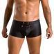 Чоловічі шкіряні боксери з клапаном Passion 050 Short Patrick L/XL Black SO7621 фото 1