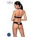 Комплект: відкритий топ та трусики з екошкіри з люверсами Malwia Set with Open Bra black S/M &mdash; Passi SO5769 фото 2