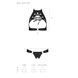 Комплект: відкритий топ та трусики з екошкіри з люверсами Malwia Set with Open Bra black S/M &mdash; Passi SO5769 фото 5
