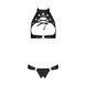 Комплект: відкритий топ та трусики з екошкіри з люверсами Malwia Set with Open Bra black S/M &mdash; Passi SO5769 фото 3